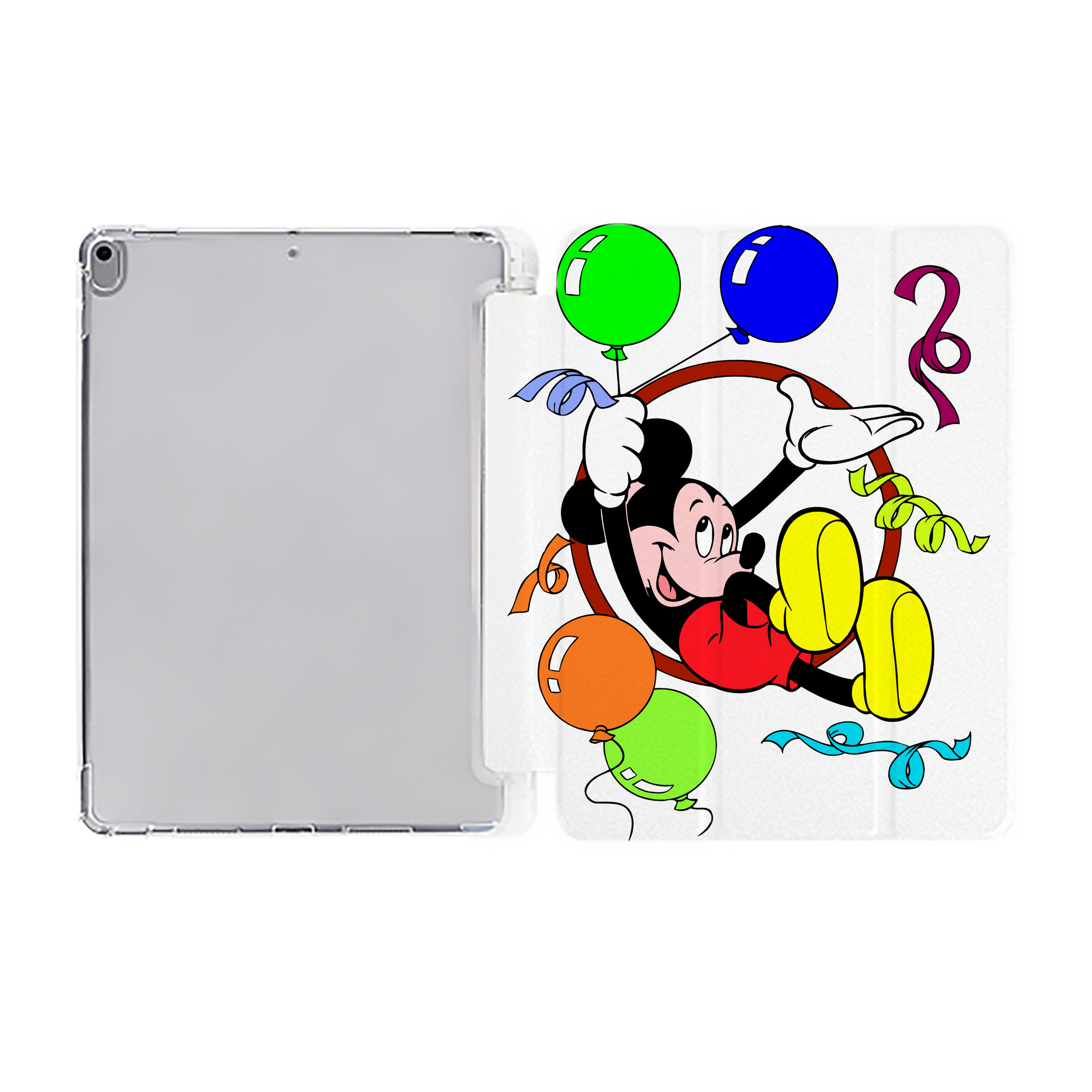 ミッキーマウス Mickey Mouse IPad ケース ペン収納付き 三つ折りスタンド PUレザー×シリコン 対応機種9.5/10.5/10.9インチ